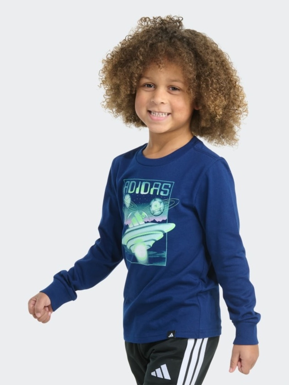 Adidas Graphic Long Sleeve Cotton Tee Navy 3T NWT STITCH FIX